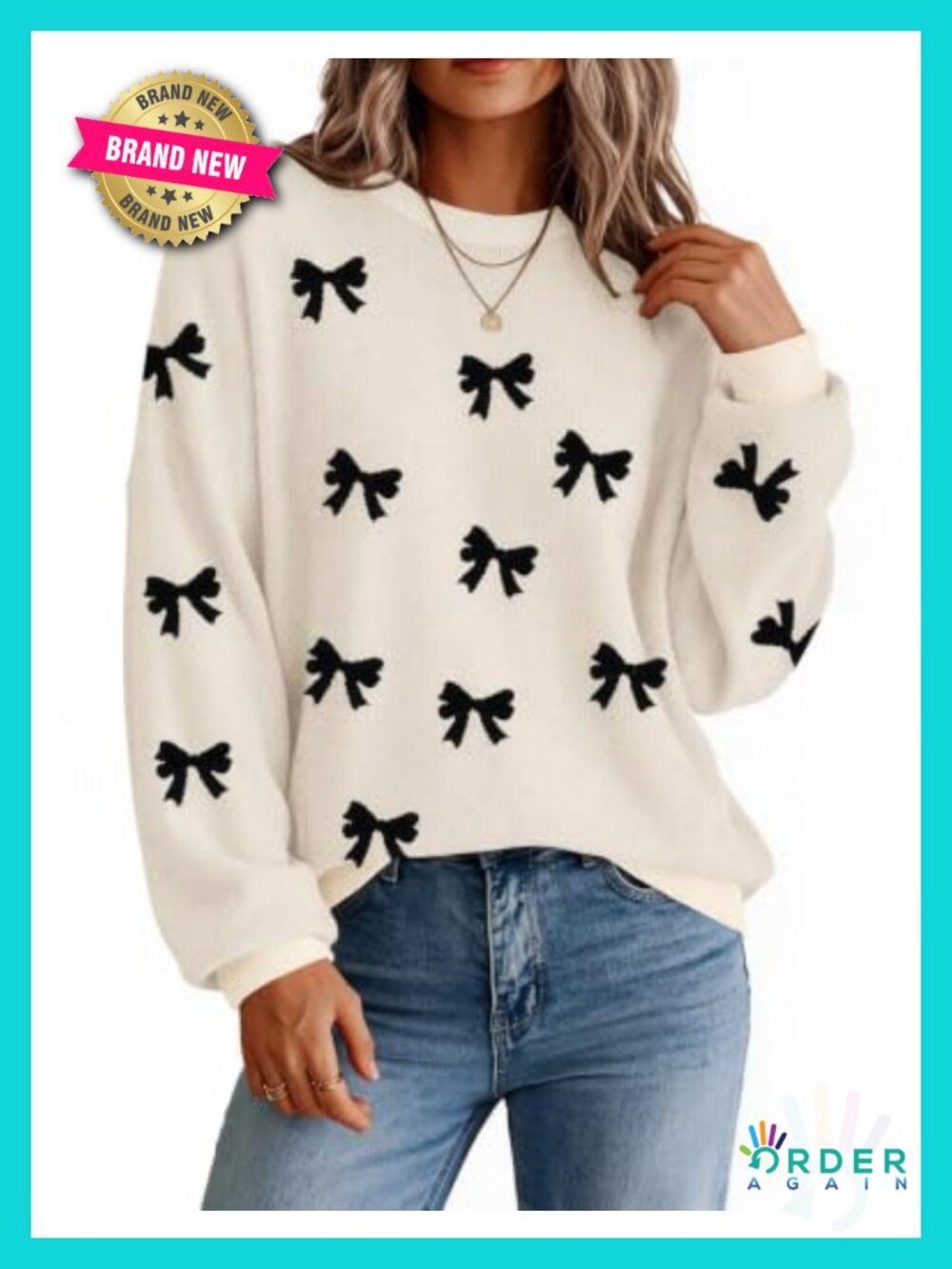 Oversized Crewneck Long Sleeve Knit Pullover Sweater Fall Winter